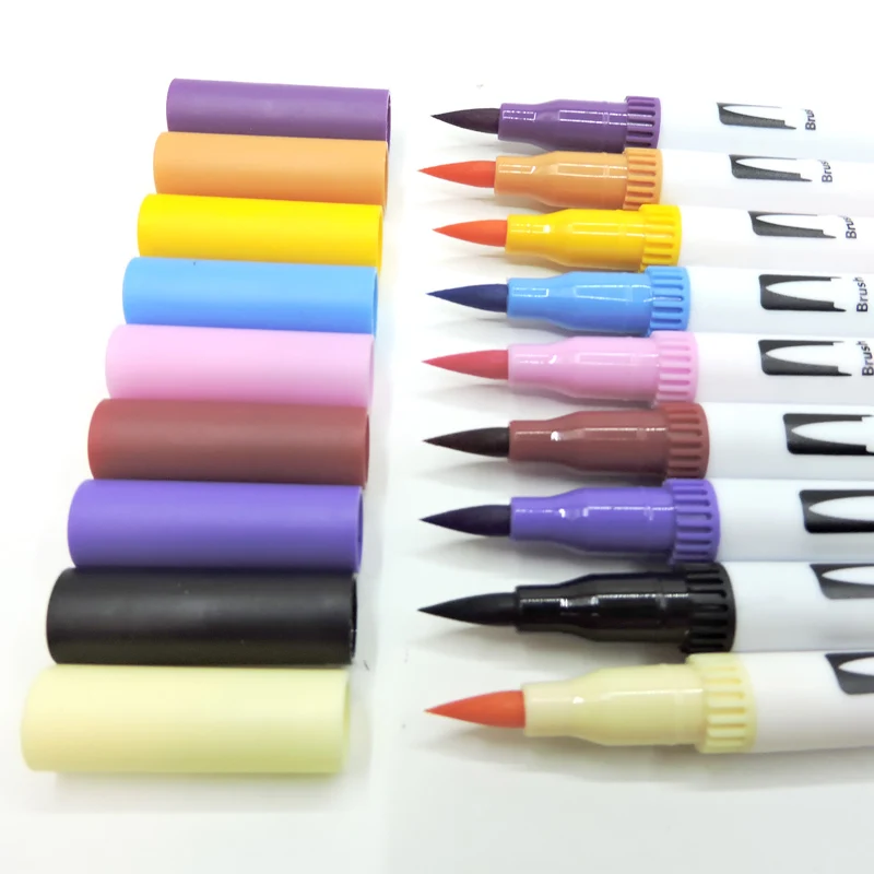 48pcs Mixed Color Dual Tip Brush Marker Pen, Brush Tip and Finelinner Marker  For School, Drawing, Writing, Jornaling