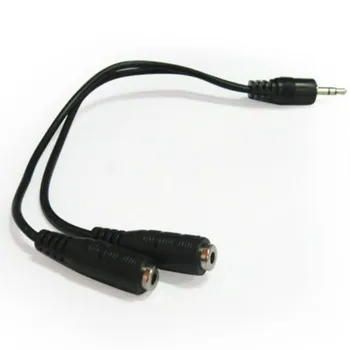 

Hot Audio Cable Jack 3.5mm Stereo Headphone Audio Male To 2 Female Y Splitter Adapter Cables for iPhone Laptop 200pcs/lot