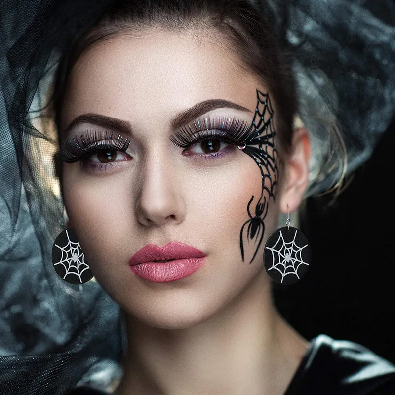 

2019 Vintage PU Halloween Witch Skeleton Women Big Dangle Drop Earrings Pendientes Fashion Jewelry Accessories Wholesale-LYD-W4