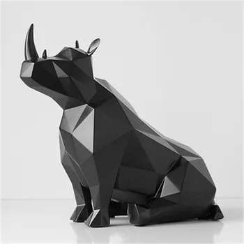 

Figurine Animal European Creative Gifts Statue Tabletop Decor Office Home Decorations Rhinoceros Statue Desk Ornaments M5423