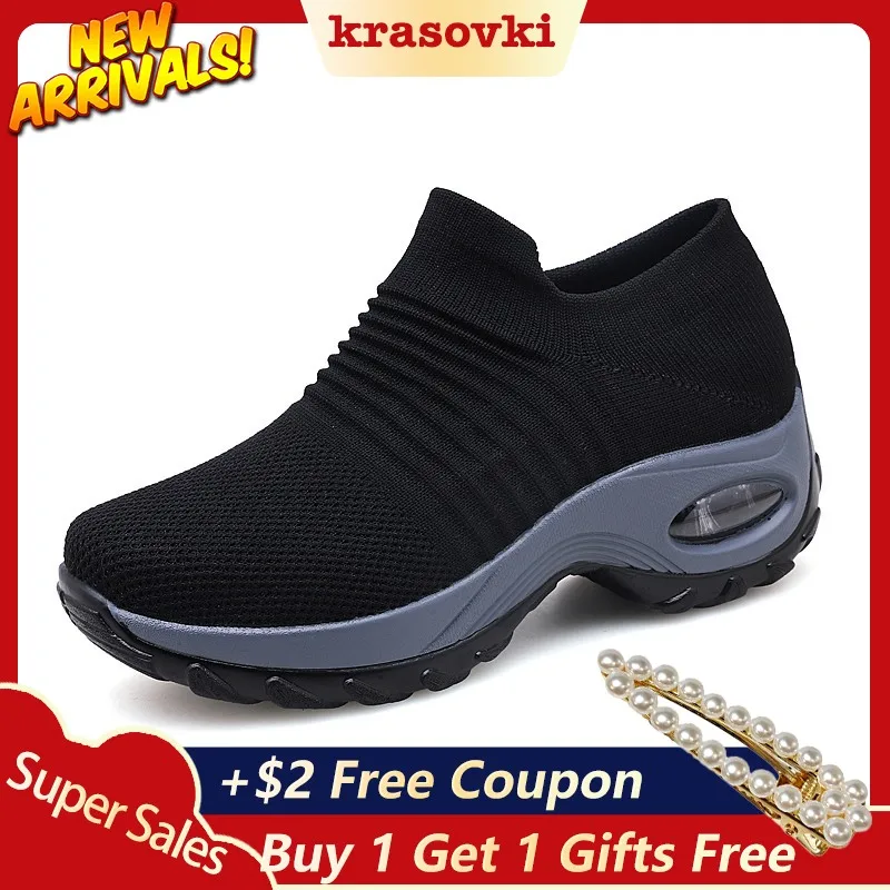 Krasovki Platform Sneakers Women Fashion Thick Bottom Breathable Lace Up Color Designer Shoe for Female Slip on | Обувь