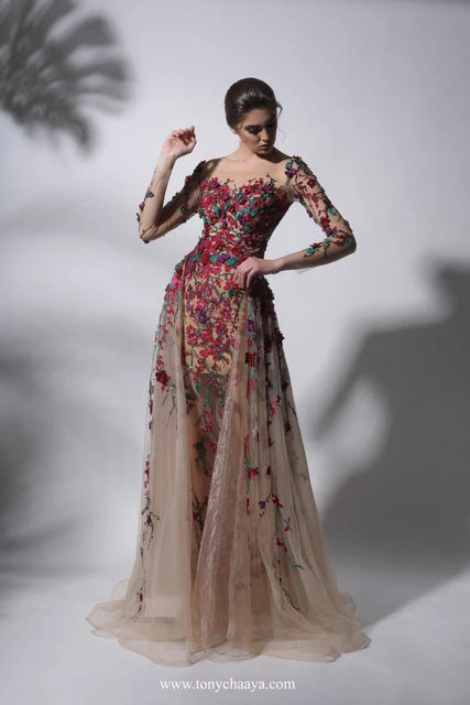 Ethnovog Ready To Wear Multicolored Bell Sleeves Embroidered Gown -  Ethnovog - 4068644