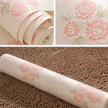 

3d three-dimensional non-woven wallpaper pastoral big flower living room bedroom hotel hotel project specialwallpaper