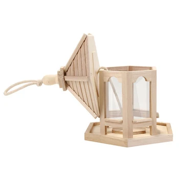 

Wooden Bird Feeder Plastic Hanging Bird Food Container Outdoor Waterproof Bird Feeder Pet Supplies Creative Garden Decoration
