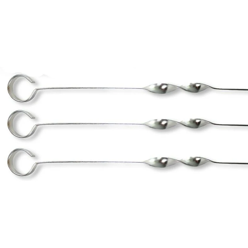Mayitr 10pcs 50cm Stainless Steel Long Barbecue Kebab Food Meat Skewers Outdoor Camping Grill BBQ Tools