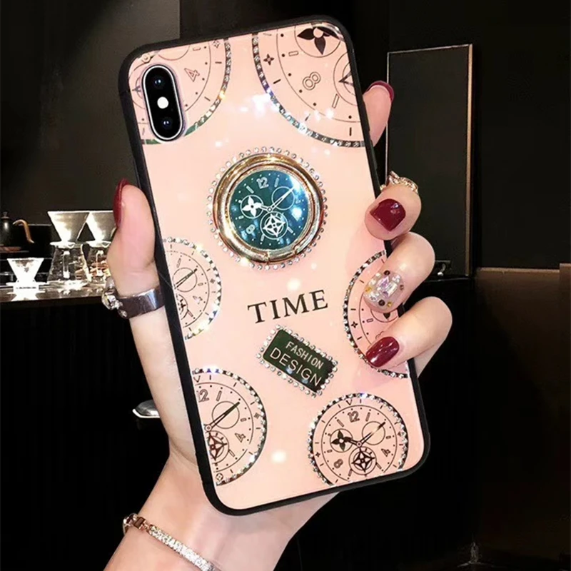 

For Vivo X20 X9 X9S Plus Luxury Shockproof Armor Rugged Case For Y66 Y67 Y85 Bling Glitter With Ring Holder Stand Silicone Cover