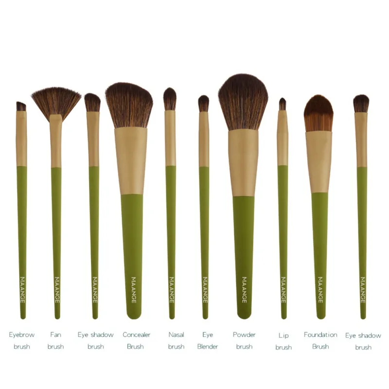10Pcs Makeup Brushes Set Foundation Loose Powder Brush Eye Shadow Brush Eyebrow Blush Brush Fan Brush Kit Hot Selling