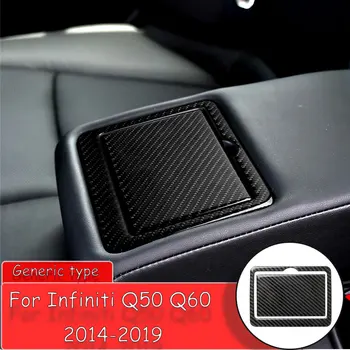 

1set of Car styling Carbon Fiber Sticker for Infiniti Q50 Q60 2014-2019 Rear Seat Water Cup Holder Panel Trim Decor Sticke