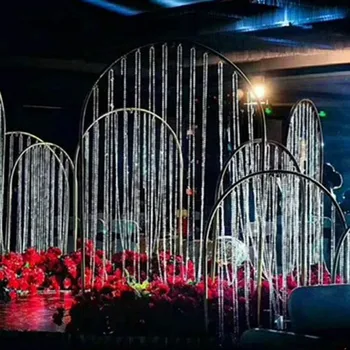 

n-shaped Wedding arch decoration acrylic octagonal pearl imitation crystal hanging curtain arch stage background props