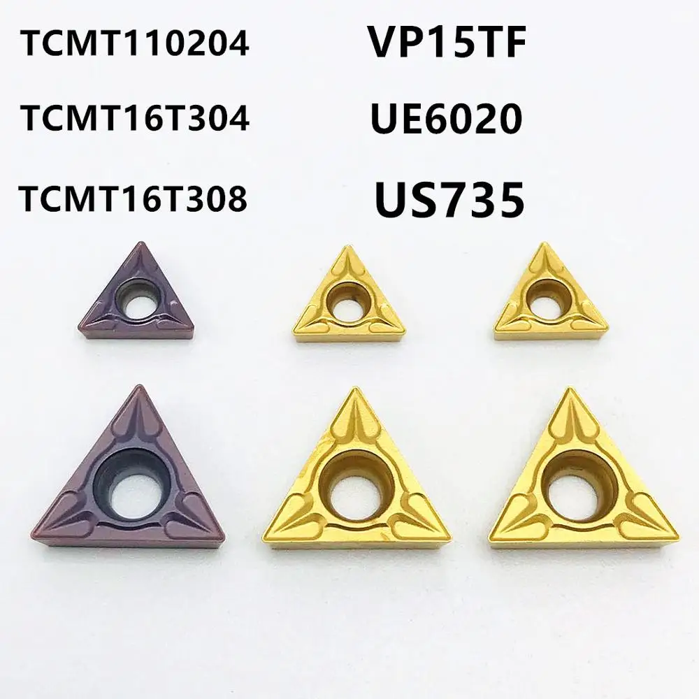 TCMT110204 TCMT16T304 TCMT16T308 cementado inserto de carburo de herramienta de torneado exterior CNC Máquina Herramienta de torno de CNC de alta calidad de plaquita TCMT herramienta de torneado