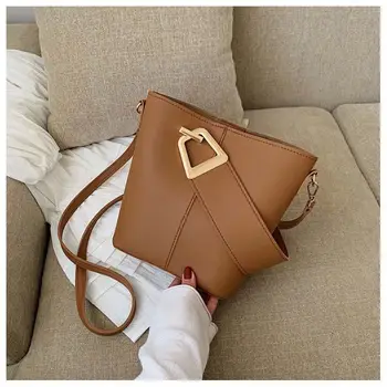 

CHISPAULO Fashion Bag Pu Leather Small Bucket Bag Ladies Hand Bag Joker Crossbody Bags For Women Travel Bag Double Strap