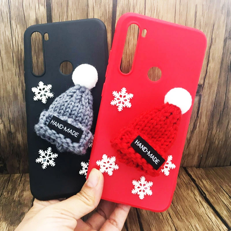 Christmas Hat Fluffy Case For Xiaomi Redmi Note 8 Lovely Silicone Phone Cases On Xiomi Note8 Cover Coque | Мобильные телефоны и