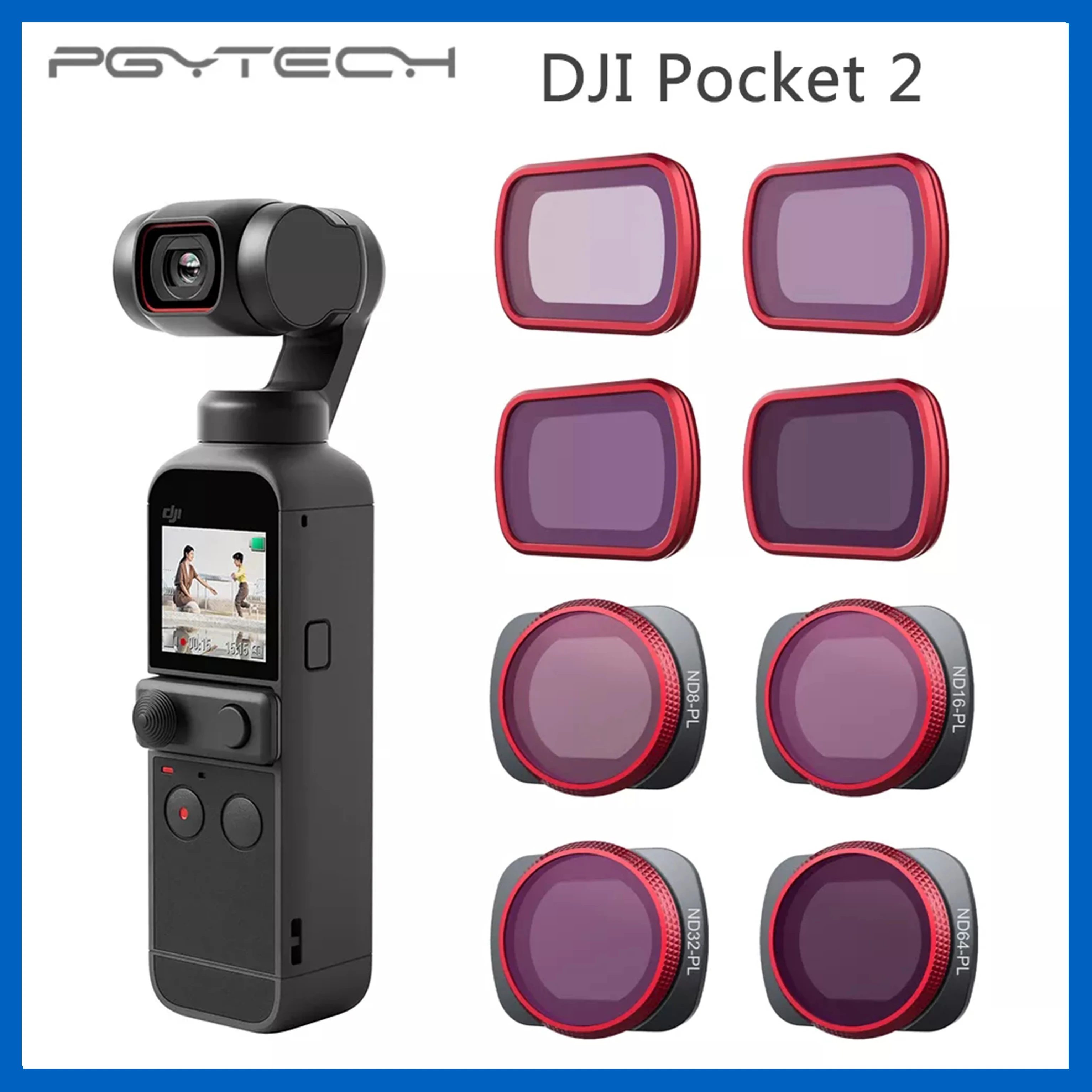 In Stock PGYTECH For DJI Pocket 2 Filters set Professional Filter UV CPL ND8 ND16 ND32 ND64 ND