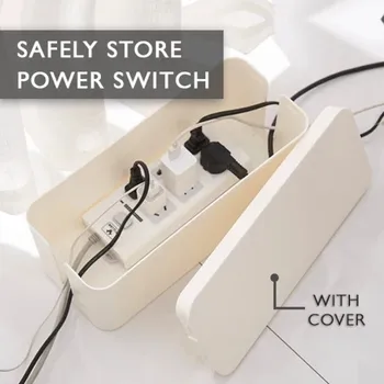 

1 Pc Wire Storage Box Plastic Multifunction Anti-dust Fashion Household Supplies Case For Organizing Charger Socket Cables d2