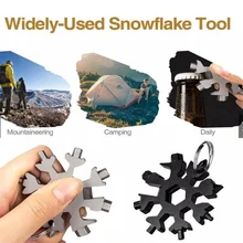 18-em-1 multi-funcional floco de neve mão ferramentas combinação de cartão compacto acessível chave de fenda artesanato ferramenta portátil produtos ao ar livre