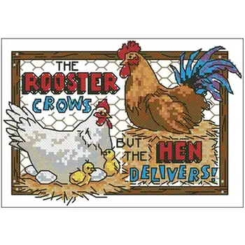 

100% cotton threads chicken Patterns Counted Cross Stitch 11CT 14CT 18CT DIY Cross Stitch Kits Embroidery Needlework Sets
