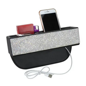

Car Accessories Storage Box With Diamond Storage Car Seat Gap Storage Box In The Car Universal Clip Box Finishing Box