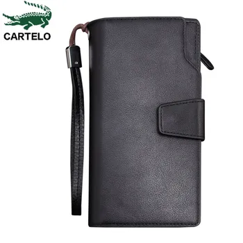 

CARTELO Men's clutch bag style glossy leather retro buckle mobile phone bag multi-function large-capacity wallet