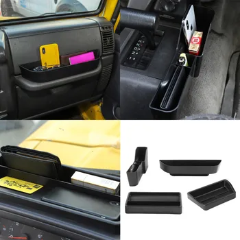 

Center Console Armrest Storage Box for Wrangler TJ 1997-2006 Gear Tray Co-pilot Stowing Tidying Car Accessories ABS Black