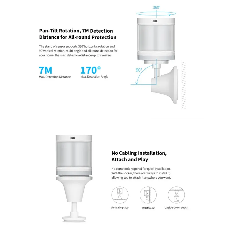 Ceny Aqara inteligentny czujnik ruchu ludzkiego ciała czujnik ruchu PIR Zigbee połączenie bezprzewodowe współpracuje z Mi aplikacja domowa