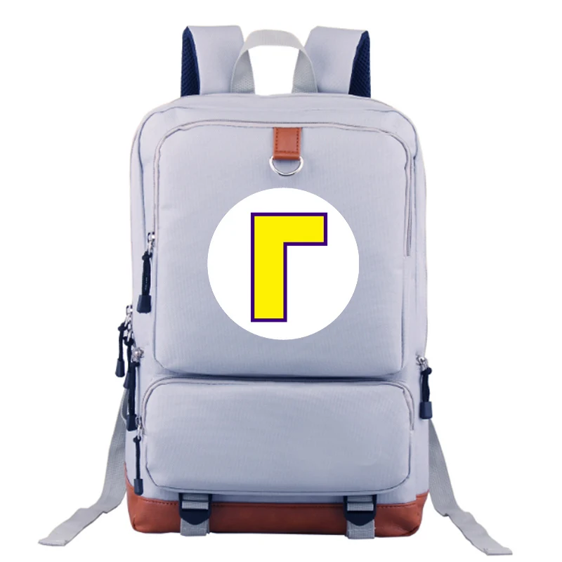 Waluigi Mario Backpack student school bag Notebook backpack Leisure Daily backpack - Цвет: GRAY