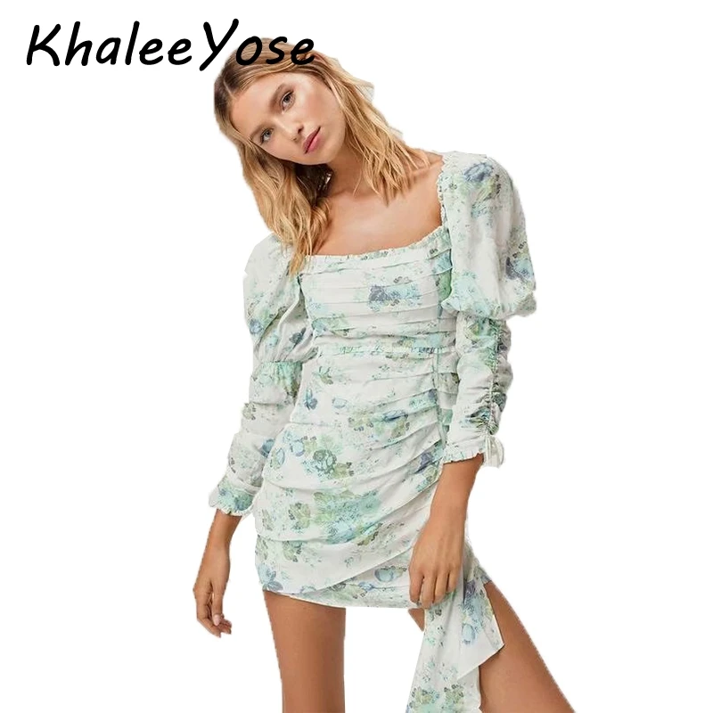 Женское мини-платье KHALEE YOSE Eileen с цветочным принтом пышными рукавами