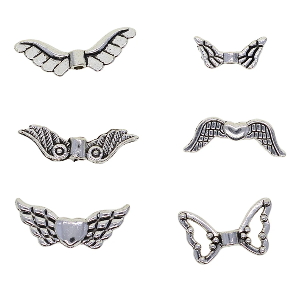 60 Pcs Angel Wing Charms Pendants Spacer Beads for Necklaces Bracelets Earrings Jewelry Making Supply Bracelet DIY Crafting 60 Pcs Angel Wing Charms Pendants Spacer Beads for Necklaces Bracelets Earrings Jewelry Making Supply Bracelet DIY Crafting