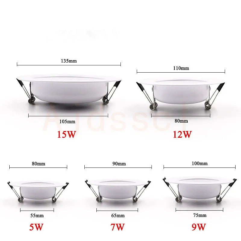 Led Downlight 5W 7W 9W 12W 15W Three Colors Recessed in LED Ceiling Light AC 220V 230V 240V Indoor Lighting Warm Cold White Lamp led downlight recessed ceiling spotlight ceiling lamps