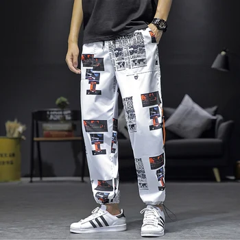 

2019 New Brand Character Cartoon Printing Plus Size M-5XL Men Harem Hip Pop Pants Streetwear Sweatpant Casual Fashion Cargo Pant