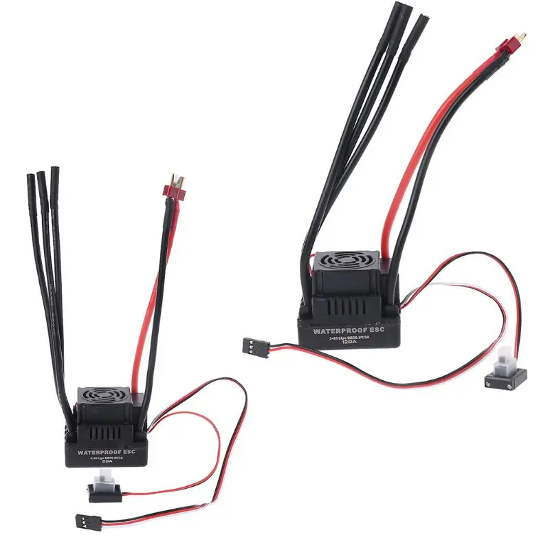 

T Plug Waterproof 120A RC Brushless ESC Speed Controller for 1/8 RC Car 1/10 New Short Course R7RB
