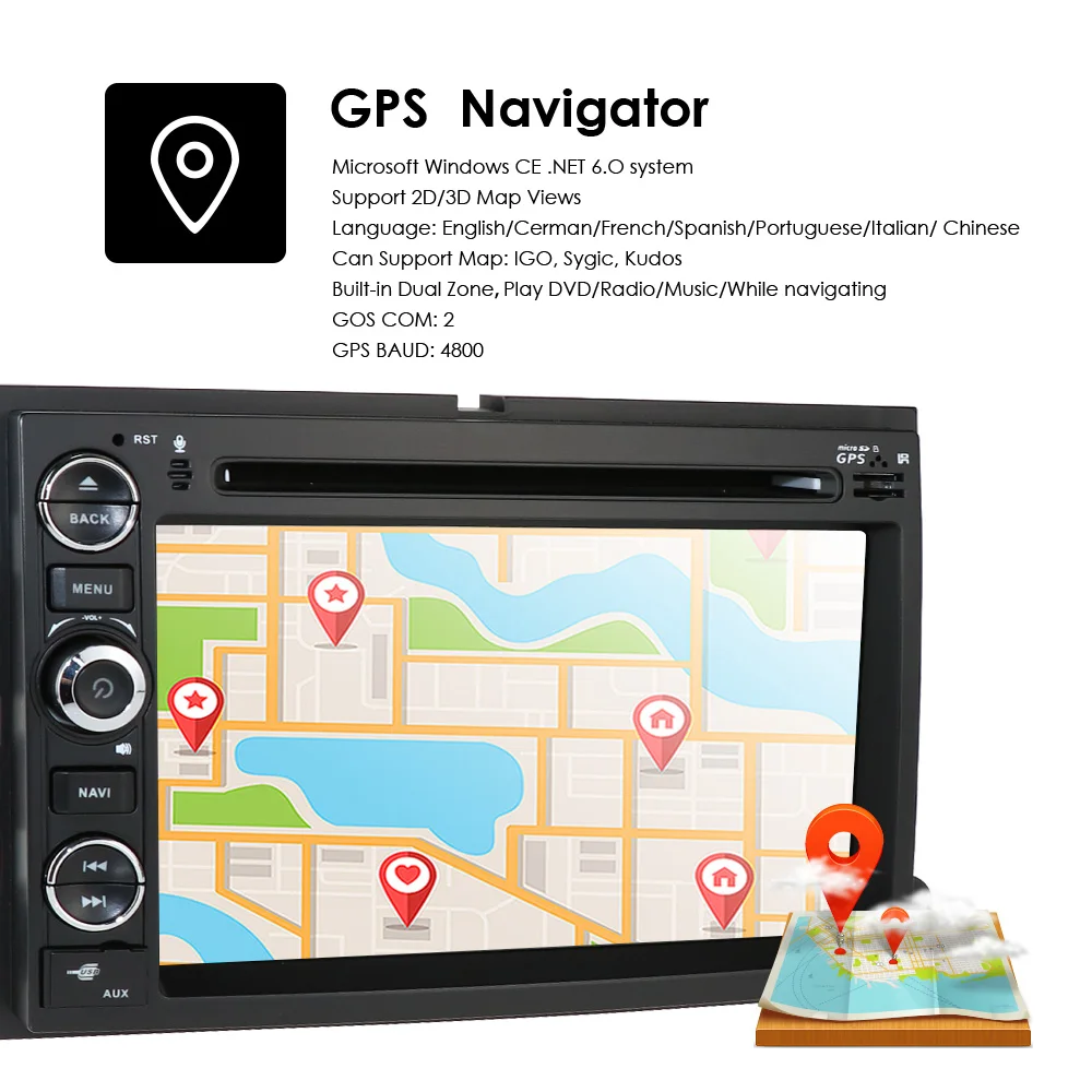 Sale Hizpo Fit Ford F150 F250/350/Edge/Fusion/Mustang In Dash DVD Player GPS Navigation Stereo Radio BT Steering Wheel Ctrl 3G RDS SD 8