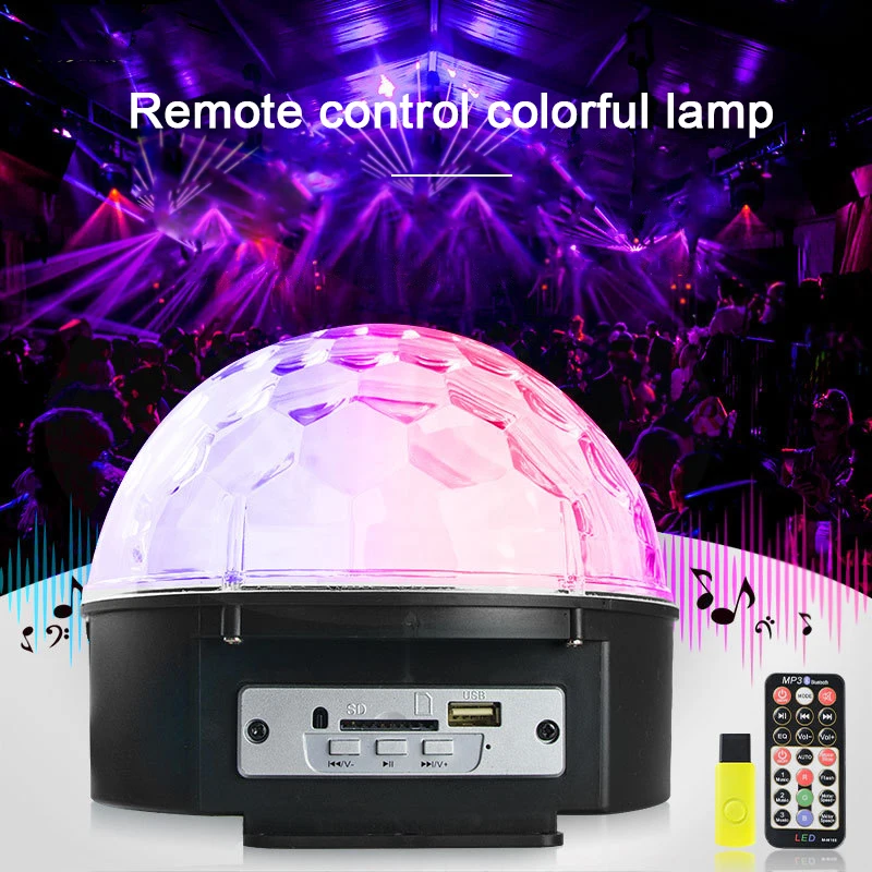 

Sound Activated Rotating Disco Ball Party Lights 13W RGB LED Strobe Stage Lights For Christmas Home KTV Xmas Wedding Show