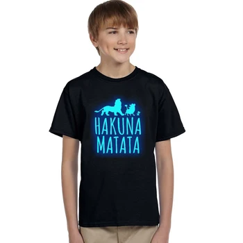 

Anniversaire Roi Lion Boys Girls Luminous Short Sleeves T-Shirts Children's Tshirt Baby Girl Tops Kids Hip Hop Tee Shirt Pumba