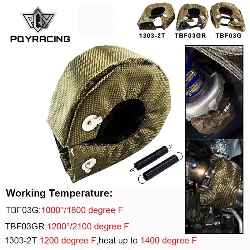 Comprar PQY 100% de titanio T3 turbo manta turbo escudo térmico ajuste t2 t25 t28 gt28 gt30 gt35 y la mayoría de t3 turbo PQY TBF03