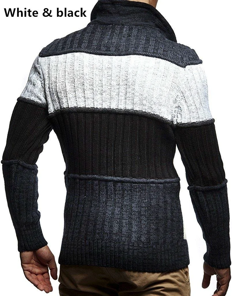 ZOGAA 2019 Solid Plaid Knitted Sweater Men Clothes Christmas Sweater Men Clothing 2019 Winter Man Pullover Men Sweater Coat