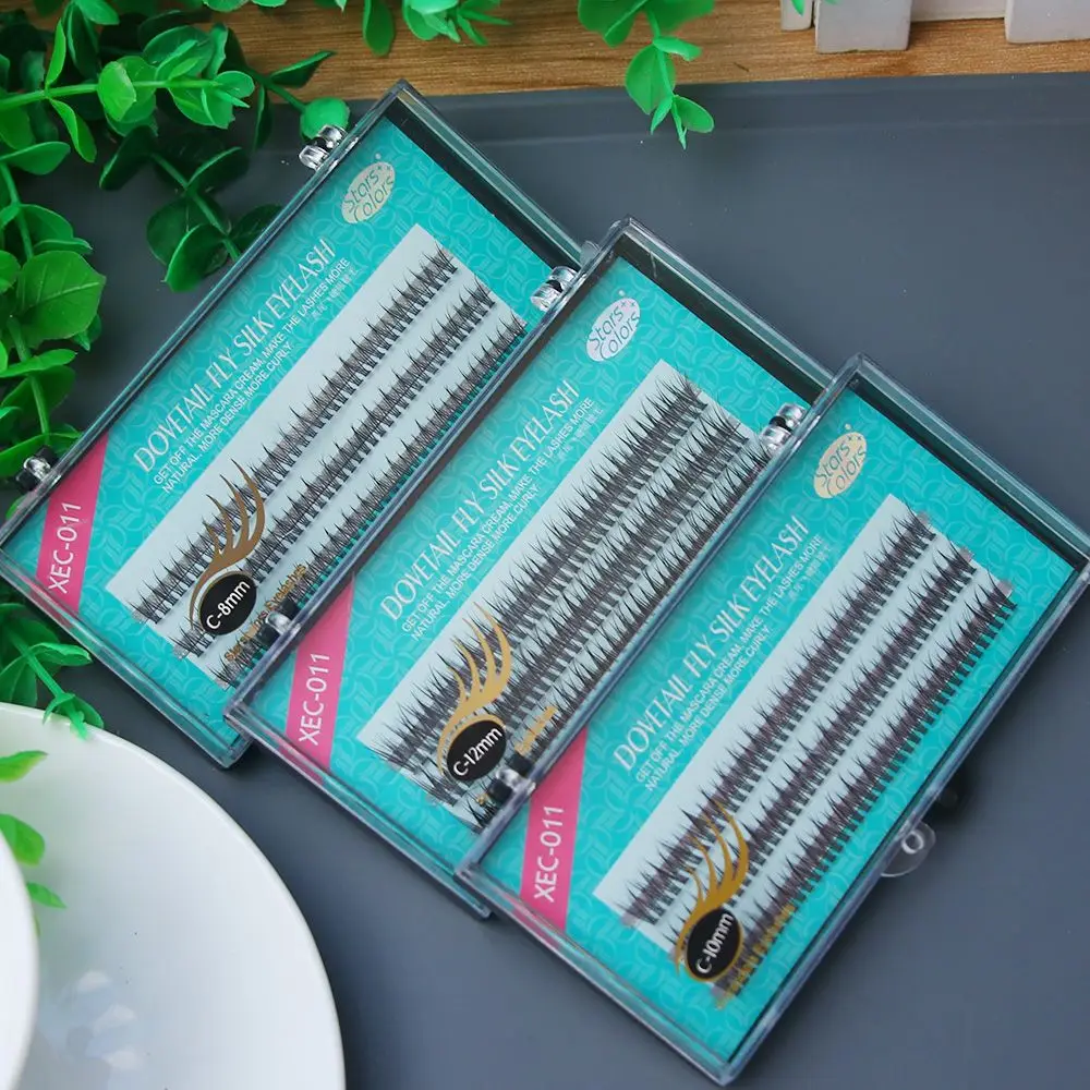 Individual 60 Stand Natural False Eyelashes Flare Cluster Eye Lashes Knotted/Knot Makeup Tools Accessories Eyelashes Extension