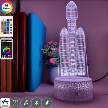 

Bluetooth Speaker Space X Night Light USB Touch Spacecraft LED Table Desk Lamp 7 Color Changing Explore Space Home Decor Lamp