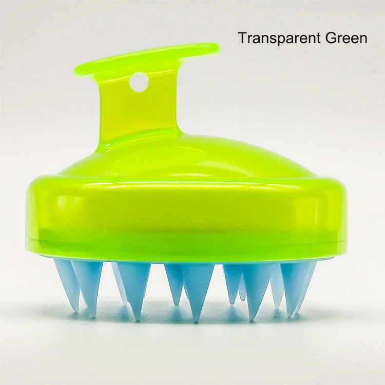 Transparent Green Силиконовые волосы головы массажер шампунь щетка гребень для мытья волос тела массажные расчески Душ Ванна спа Массажная щетка для похудения - Цвет: Transparent Green