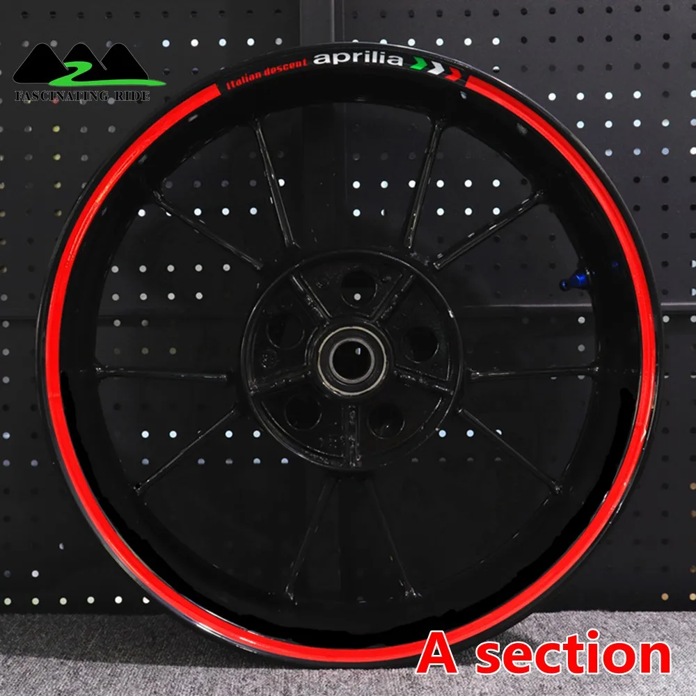 Для Aprilia Racing Aprilia Factory RS4 RS125/150 RSV4 GPR150 наклейка на колеса мотоцикла Светоотражающая обод подходит для велосипеда - Цвет: A