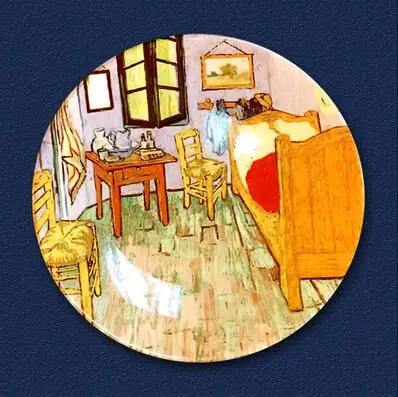 Европейская Ван Гог Картина маслом Тарелка декоративная настенная тарелка декоративная керамика Тарелка фарфоровая тарелка, украшение - Цвет: 36