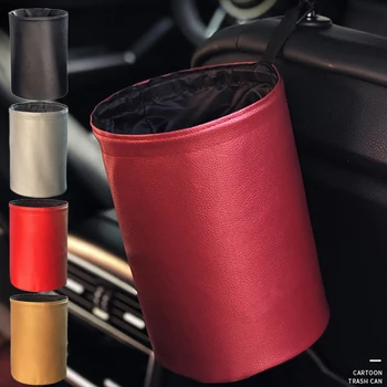 

Universal Car Trash Can Foldable Storage Bag Dustbin Bucket Hanger Garbage Pocket Paper Trash Bin Auto Interior Accessories