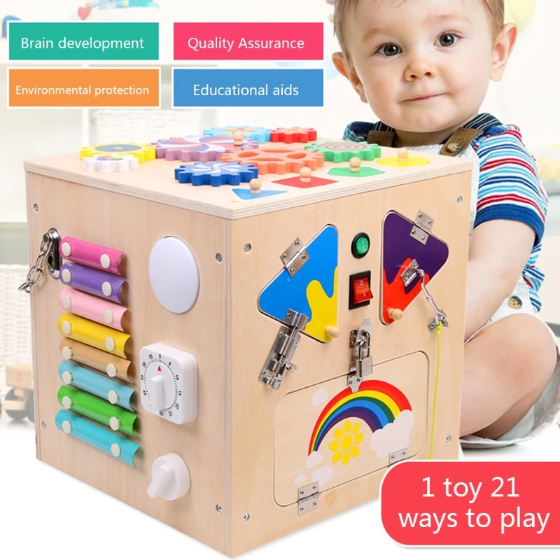 Montessori Busy Box Busy Board Training Baby Basic Life Skills For Baby Toddler Boys Girls
