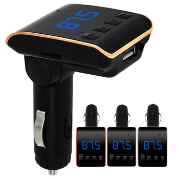 車の Fm 送信機のキット BT ハンズフリー通話カー充電器 MP3 プレーヤーサポート TF カード/U-ディスク再生