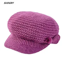 Женская зимняя шапка, теплые шапки, вентилятор, шарик с листиками, вязаные шапки из кроличьего меха, женская шапка, Осень-зима, женские модные вязаные шапочки, шапки