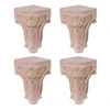 Wooden Furniture Legs Solid Wood Flower Carved TV Cabinet Seat Feet No Painting New Drop Shipping ► Photo 2/6