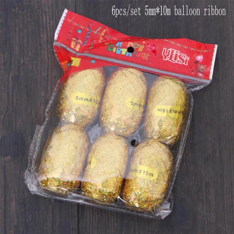 balloon ribbon 10 шт./лот 12 дюймов золотые металлические латексные шары и цветные конфетти на день рождения украшения для детской вечеринки Свадебная игрушка-воздушный шар - Цвет: balloon ribbon