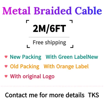 

Original Quality 2m/6ft Metal Braided OD3.0mm Data USB charger Cable for Foxconn With New Retail Packing Green Label 100pcs/lot