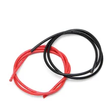 10 AWG Калибр силиконовый провод гибкий многожильный медные кабели для RC черный красный-TwFi