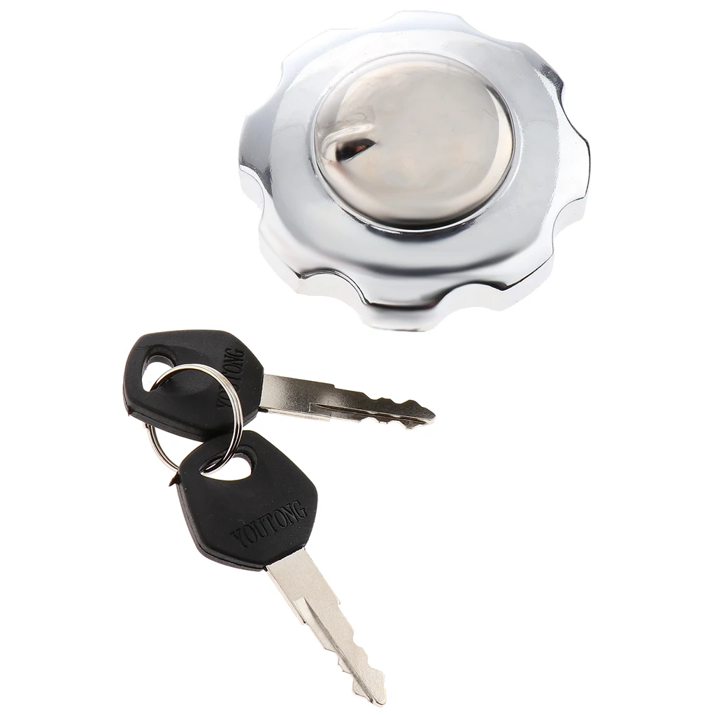 Glossy Sliver Motorcycle Gas Tank Cap Lock Keys for Honda ZJ125 CG125