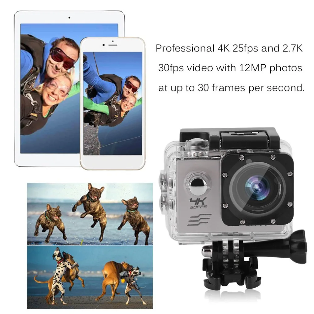 Профессиональная Экшн-камера EK7000 Ultra HD Беспроводная Водонепроницаемая 12MP Wifi Спортивная Экшн-камера DV видеокамера